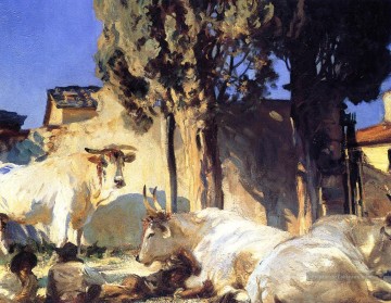 Oxen au repos2 John Singer Sargent Peinture à l'huile
